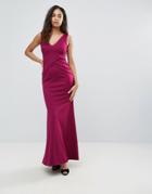 Jessica Wright Plunge Neck Maxi Dress - Red