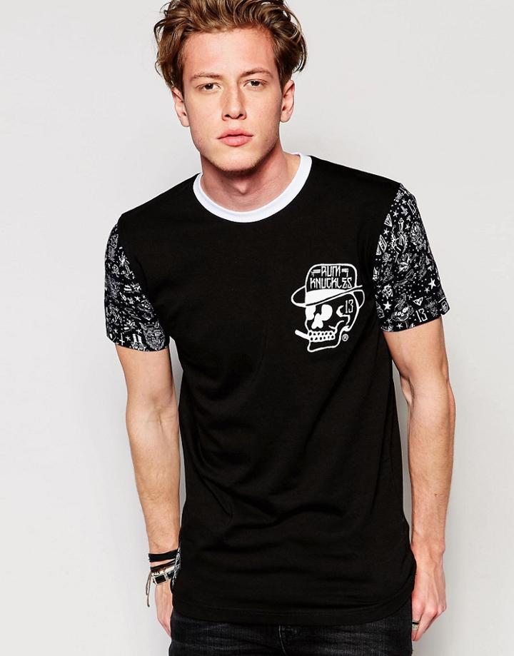 Rum Knuckles T-shirt Tattoo Sleeve - Black