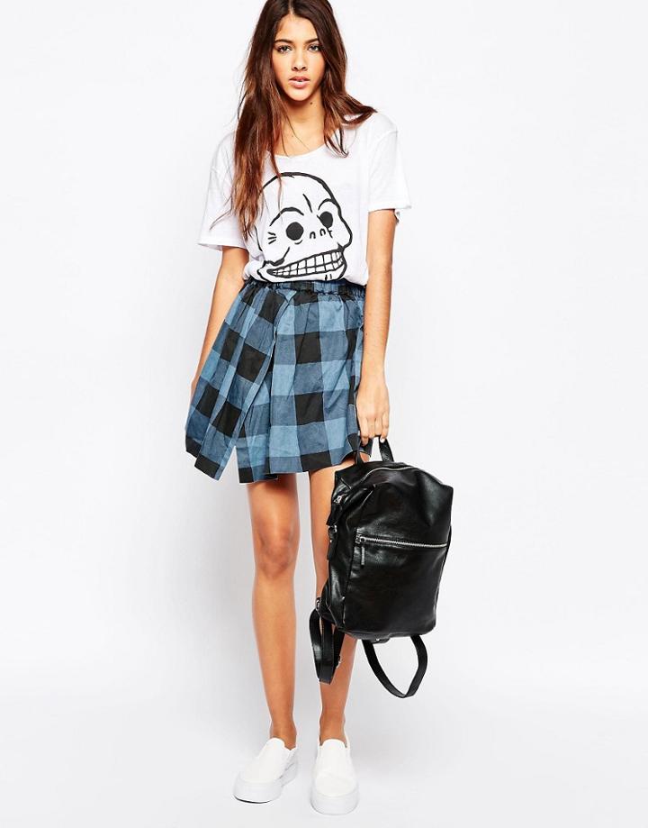 Cheap Monday Prom Skirt - Denim Check