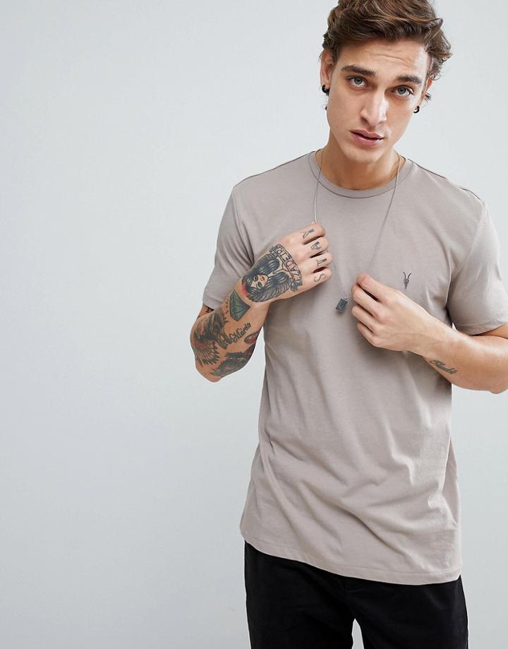 Allsaints T-shirt In Beige With Logo - Beige
