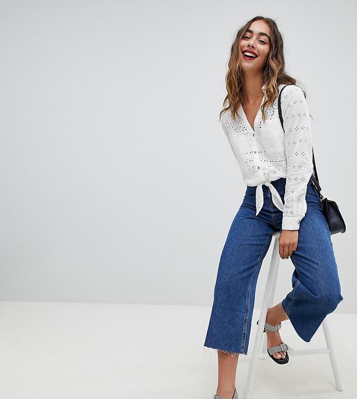 River Island Wide Leg Cropped Jeans