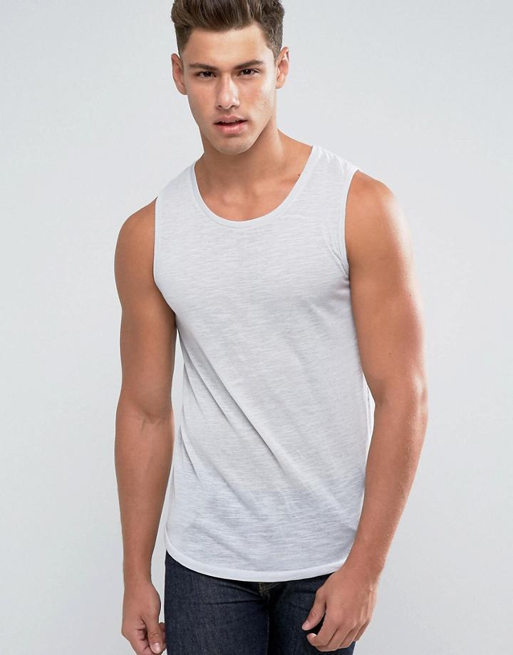 Solid Drop Armhole Tank - Gray
