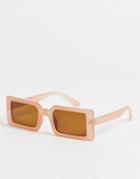 Aj Morgan Presence Slim Line Square Lens Sunglasses-brown