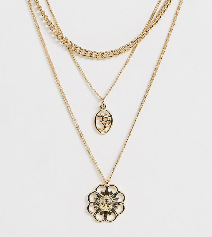 Monki Multi Size Chain Layer Necklace In Gold - Gold