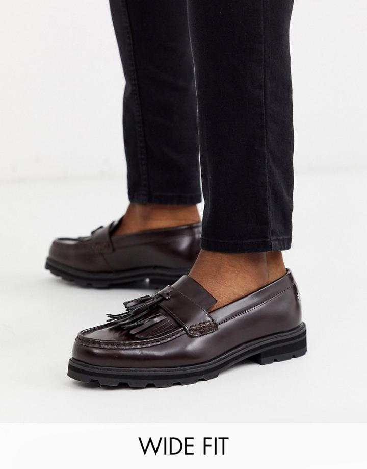 Ben Sherman Wide Fit Chunky Loafer In Bordeaux