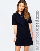 Asos Petite Shirt Dress With Curved Hem - Indigo