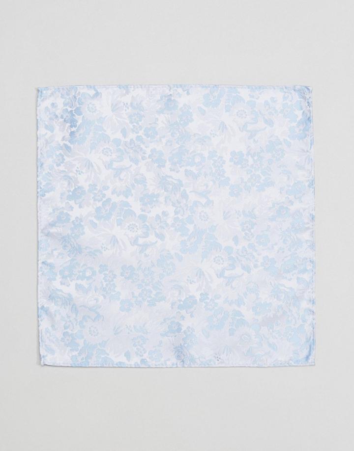 Asos Pocket Square In Tonal Floral - Black