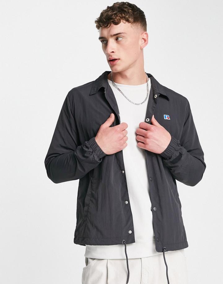 Russell Athletic Coach Jacket With Back Logo-black