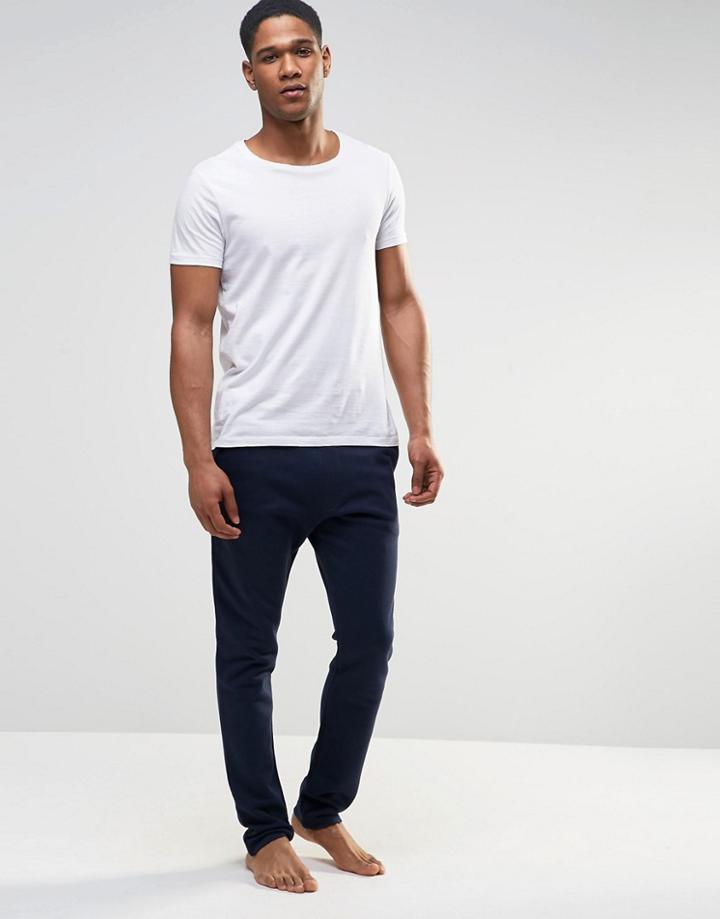 Asos Loungewear Slim Joggers In Navy - Navy
