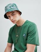 Pretty Green X Katie Eary Toria Reversible Bucket Hat In Dark Green - Green