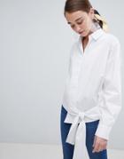 New Look Tie Front Shirt - White