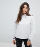 Noisy May Sweat With Slogan Sleeve Detail - White