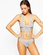 Luxe Lane Mauritius Bandage Swimsuit - Platinum Gray