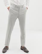 Asos Design Wedding Skinny Suit Pants In Ice Gray Wool Mix Texture