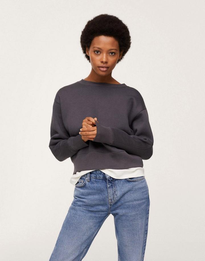 Mango Sweatshirt In Petrol Gray