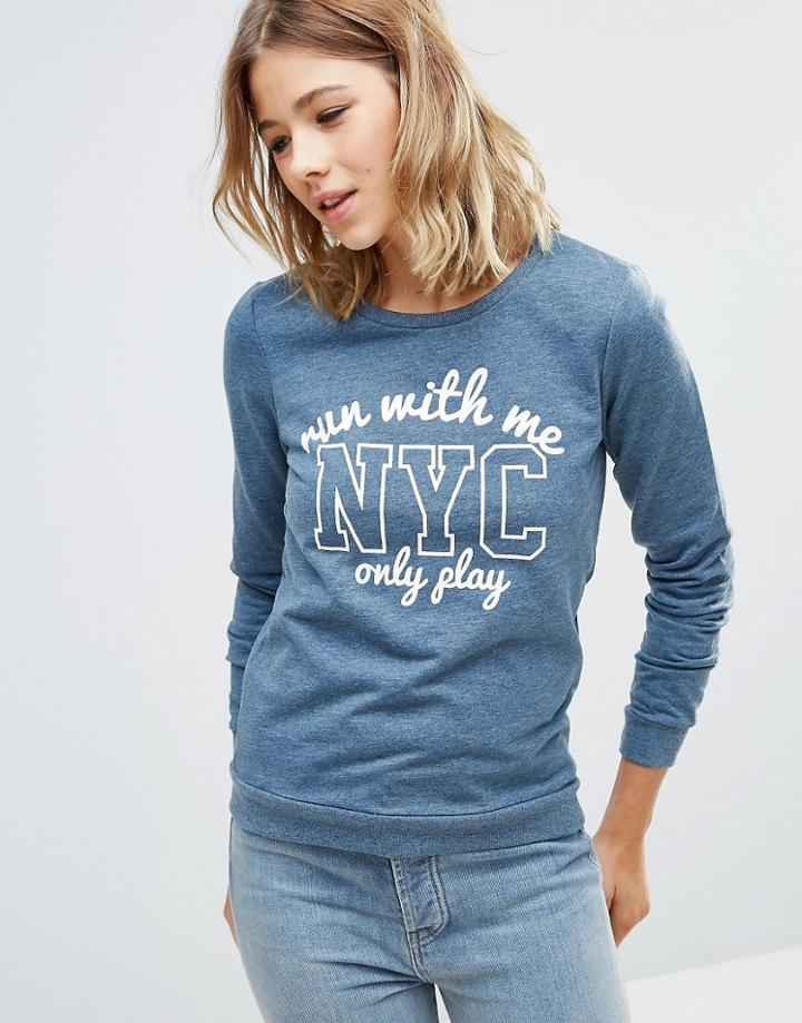 Only Play Nyc Marl Sweat - Navy