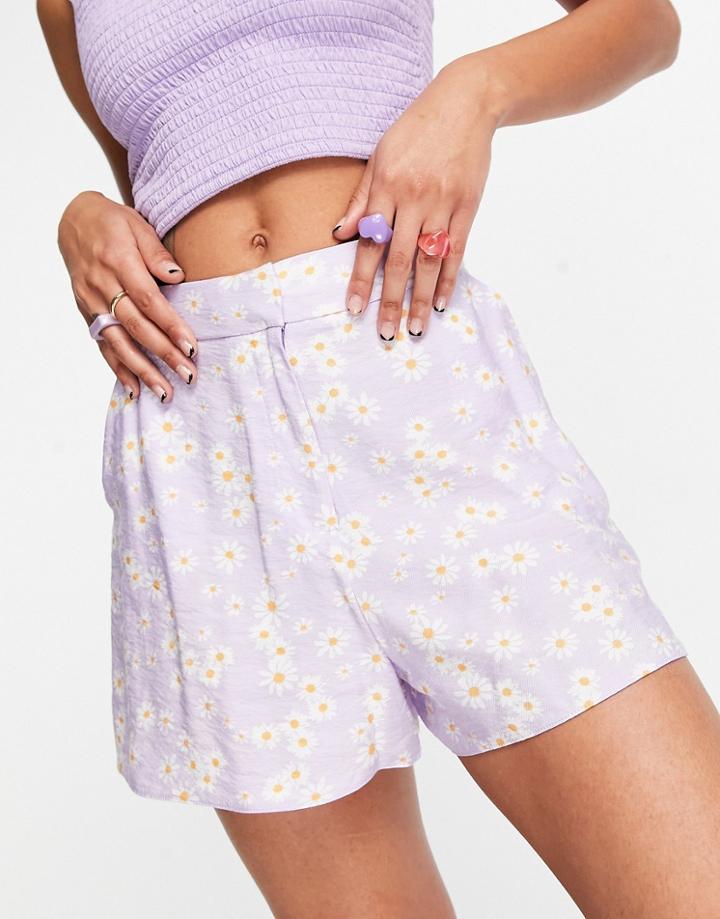 Asos Design Flippy Suit Shorts In Summer Daisy Print-multi