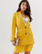 Asos Design Pop Mustard Soft Suit Blazer - Yellow