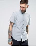 Original Penguin Slim Oxford Shirt Short Sleeve Buttondown In Navy Marl - Navy