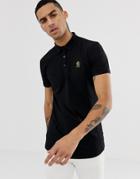 Gym King Polo Shirt In Black With Gold Logo - Black