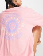 Rip Curl Locals Only Heritage Oversized Boyfriend T-shirt In Pink