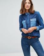 Wrangler X Peter Max Western Shirt With Contrast Pocket And Cuff - Blue