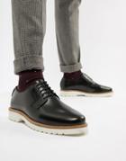 Ben Sherman High Shine Lace Up Chunky Shoes In Black - Black