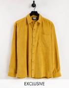 Reclaimed Vintage Inspired Unisex Cord Shirt In Orche-yellow