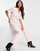 & Other Stories Cord Belted Jumpsuit In Pink