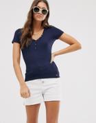 Hollister Button Thru Henley Top