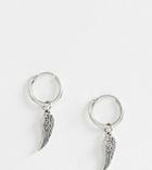 Reclaimed Vintage Inspired Hoop Earrings With Wing In Burnished Silver Exclusive At Asos - Silver