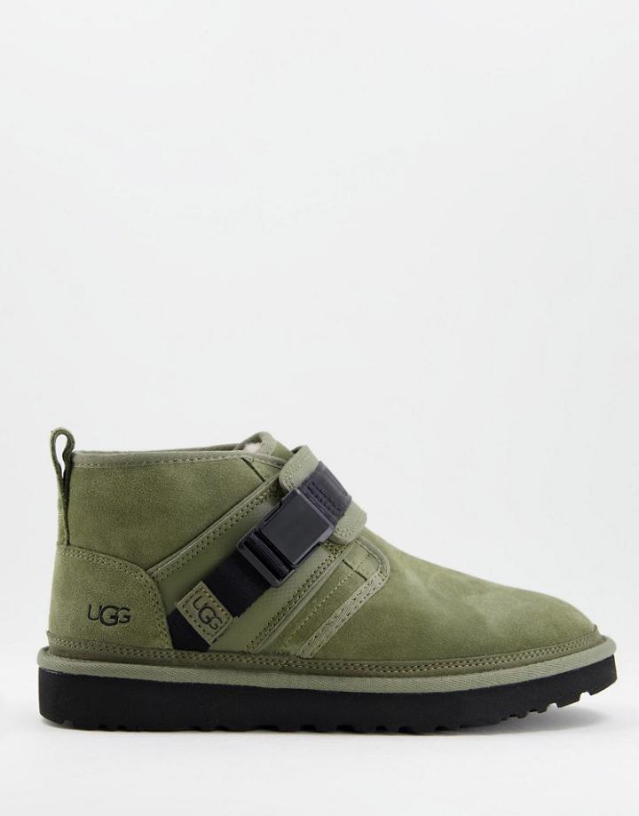Ugg Neumel Snapback Mini Boots In Olive-green