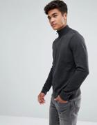 Abercrombie & Fitch Shawl Knit Sweater In Charcoal - Gray