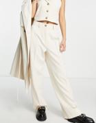 Miss Selfridge Straight Leg Pants In Ecru-neutral