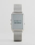 Asos Sleek Digital Mesh Watch - Silver