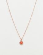 Ted Baker Tella Rose Gold Button Pendant Necklace - Coral