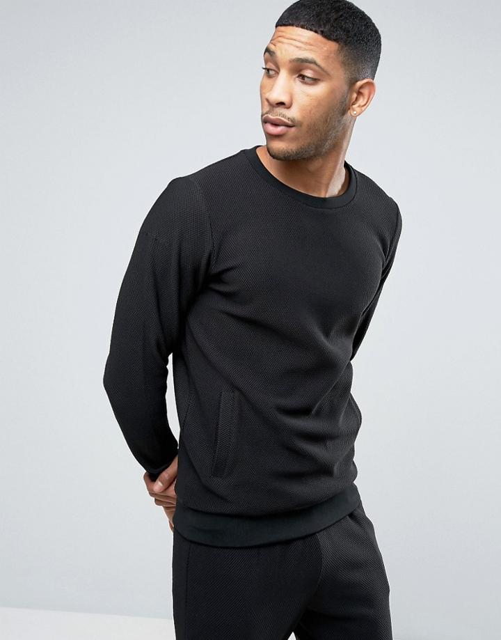 Liquor & Poker Waffle Sweater - Black