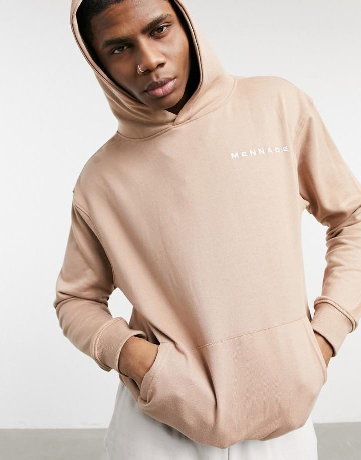 Mennace Essential Regular Fit Hoodie In Stone-neutral