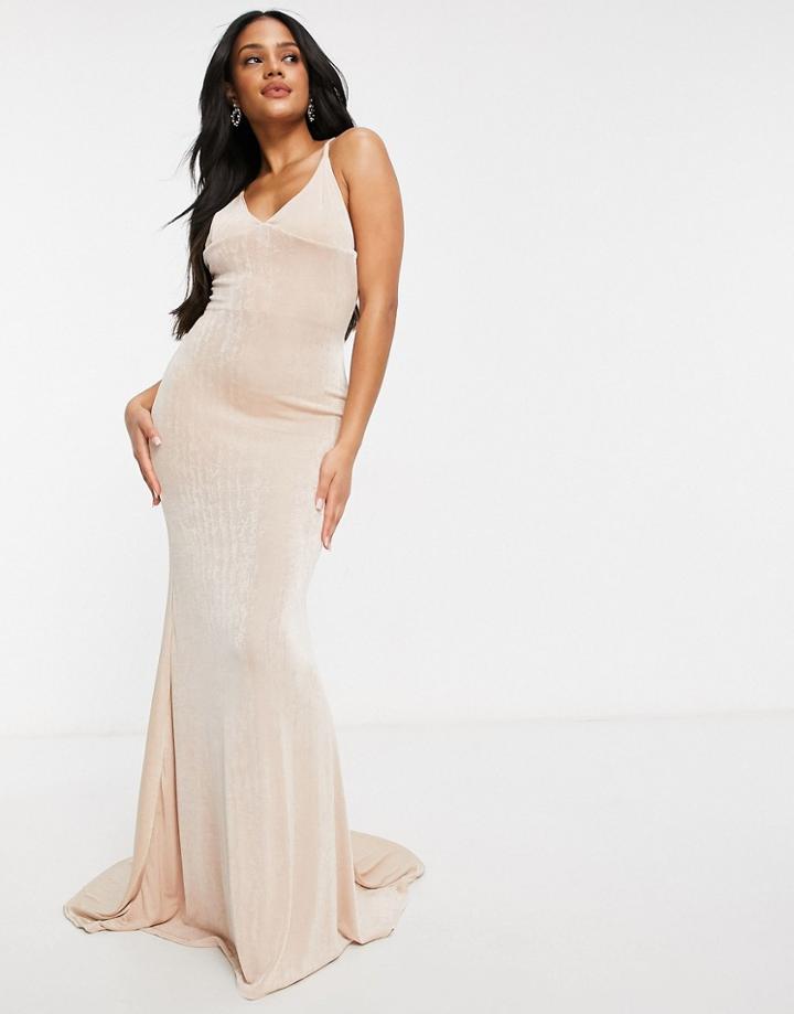 Club L London Cup Detail Maxi Dress In Pink