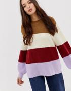 Moon River Oversized Striped Sweater-multi