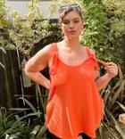 Yours Exclusive Swing Tank Top With Tie Shoulders In Coral-red