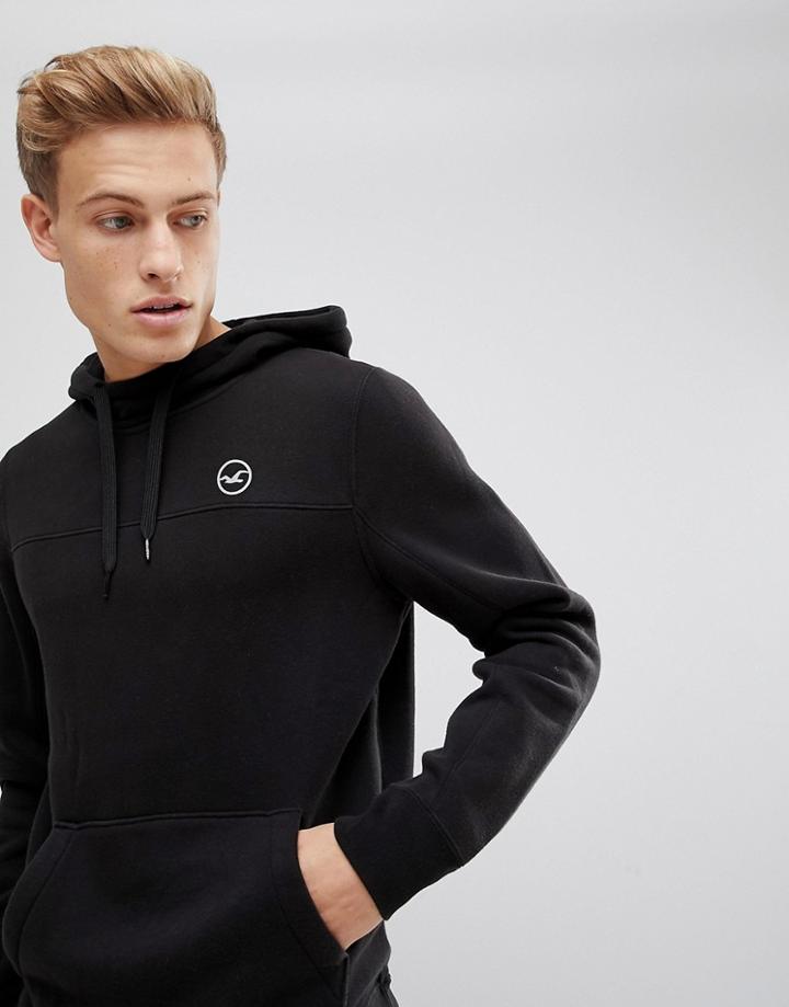 Hollister Icon Logo Hoodie In Black - Black