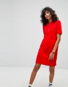 Noisy May Dress With Ring Pull Zipper - Red