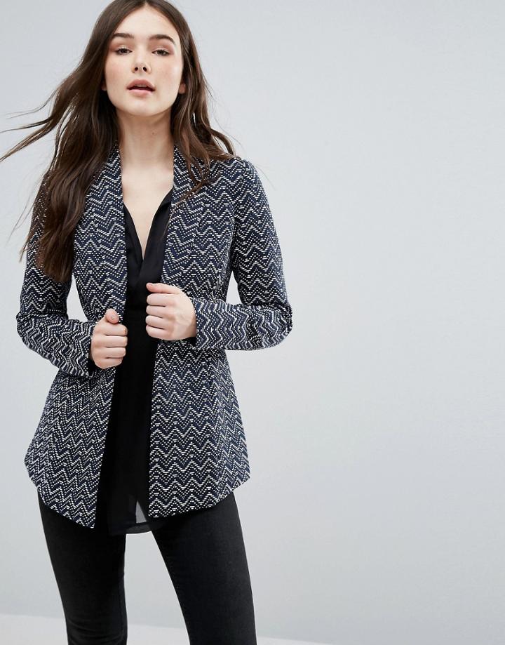 Lavand Geo Texture Blazer - Navy