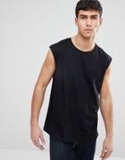 Brave Soul Raw Edge Sleeveless Tank - Black