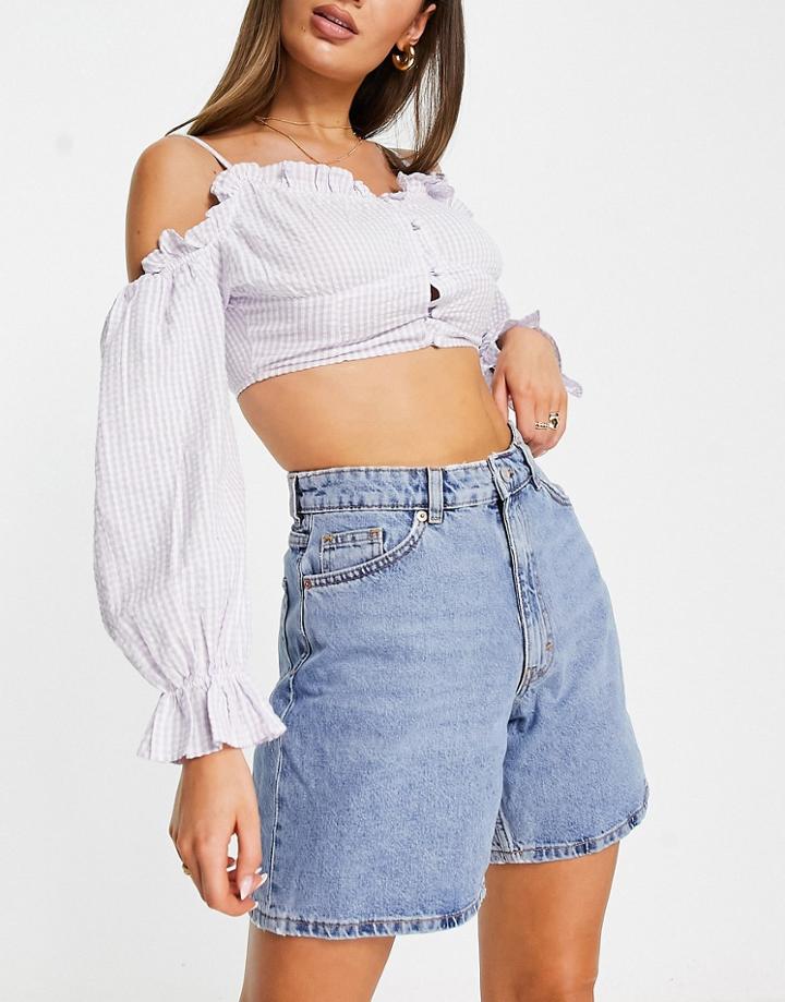 Monki Denim Shorts In Blue