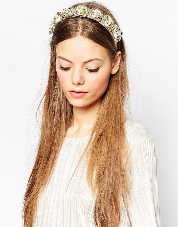 Asos Metallic Rose Headband - Rose Gold