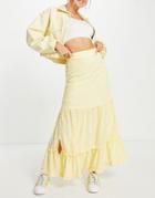 Lost Ink. Midaxi Tiered Skirt In Ditsy Floral - Part Of A Set-yellow