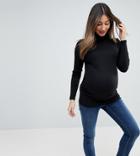 New Look Maternity Roll Neck Jersey Top - Black