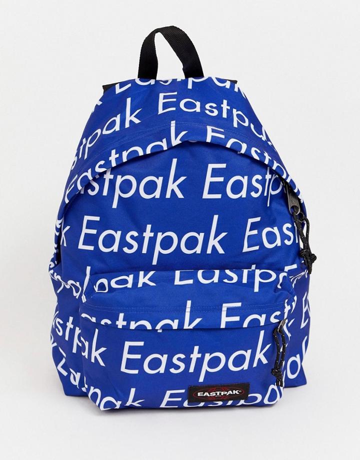 Eastpak Padded Pak'r 24l Backpack In All Over Logo Print - Blue